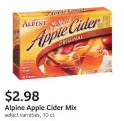 Fareway Alpine apple cider mix offer