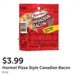 Fareway Hormel pizza style canadian bacon offer