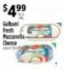 Pioneer Supermarkets Gabbani fresh mozzarella cheese offer