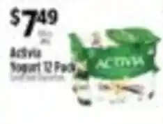 Pioneer Supermarkets Activia Yogurt offer