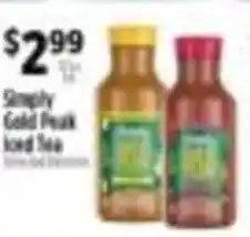 Pioneer Supermarkets Simply Cold Peak Iced Tea offer