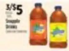 Pioneer Supermarkets Snapple Drinks offer