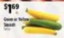 Pioneer Supermarkets Green or Yellow Zucchini offer
