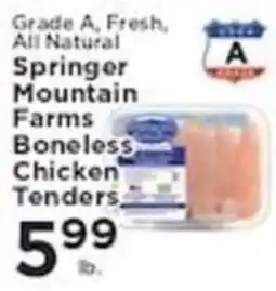 Pioneer Supermarkets Springer mountain farms boneless chicken tenders offer
