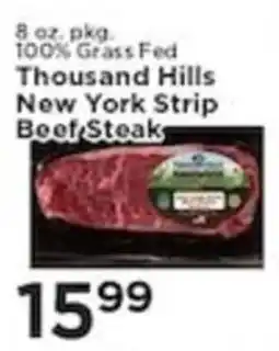 Pioneer Supermarkets Thousand Hills New York Strip Beef Steak offer