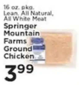 Pioneer Supermarkets Springer Mountain Farms Ground Chicken offer