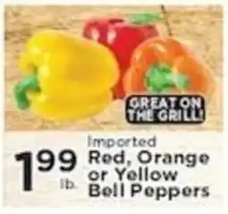 Pioneer Supermarkets Imported Red, Orange or Yellow Bell Peppers offer