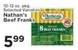 Pioneer Supermarkets Nathan's beef franks offer
