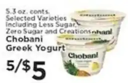 Pioneer Supermarkets Chobani Greek Yogurt offer