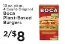 Pioneer Supermarkets Boca Plant-Based Burgers offer