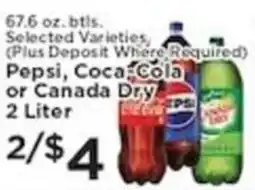 Pioneer Supermarkets Pepsi, Coca-Cola or Canada Dry offer