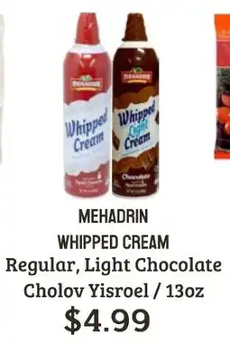 Seven Mile Market Mehadrin whipped cream offer