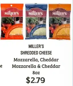 Seven Mile Market Miller's shredded cheese offer