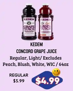 Seven Mile Market Kedem concord grape juice offer