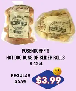 Seven Mile Market Rosendorff's hot dog buns or slider rolls offer