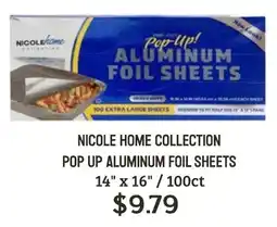 Seven Mile Market Nicole home collection pop up aluminum foil sheets offer