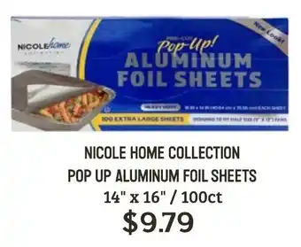 Seven Mile Market Nicole home collection pop up aluminum foil sheets offer