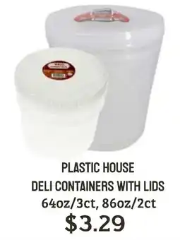 Seven Mile Market Plastic House deli containers with lids offer
