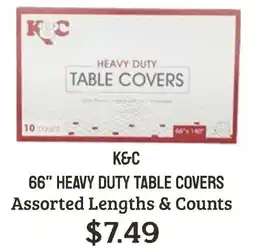 Seven Mile Market K&C 66" heavy duty table covers offer