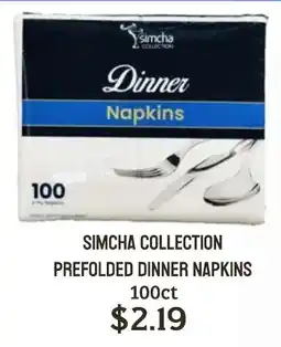 Seven Mile Market Simcha Collection prefolded dinner napkins offer