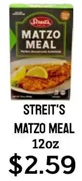 Seven Mile Market Streit's matzo meal offer