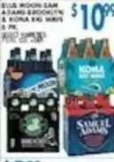 Associated Blue moon sam adams brooklyn & kona brew 6pk offer