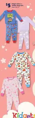 Family Dollar Kidgets Infant or Toddler Sleep Sets offer