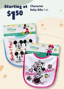Family Dollar Character Baby Bibs offer