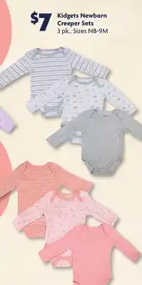 Family Dollar Kidgets Newborn Creeper Sets offer