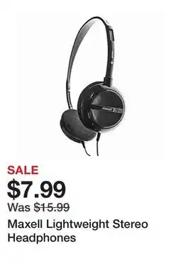 Office Depot Maxell Lightweight Stereo Headphones offer