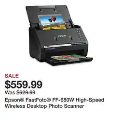 Office Depot Epson FastFoto FF-680W High-Speed Wireless Desktop Photo Scanner offer