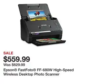 Office Depot Epson FastFoto FF-680W High-Speed Wireless Desktop Photo Scanner offer