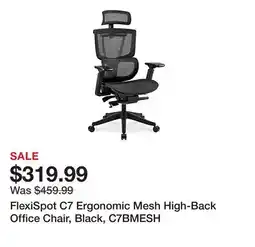 Office Depot FlexiSpot C7 Ergonomic Mesh High-Back Office Chair, Black, C7BMESH offer