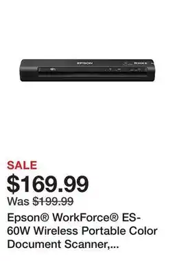 Office Depot Epson WorkForce ES-60W Wireless Portable Color Document Scanner, B11B253201 offer