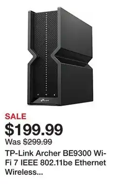 Office Depot TP-Link Archer BE9300 Wi-Fi 7 IEEE 802.11be Ethernet Wireless Router, ARCHERBE9300 offer