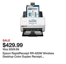 Office Depot Epson RapidReceipt RR-620W Wireless Desktop Color Duplex Receipt and Document Scanner offer