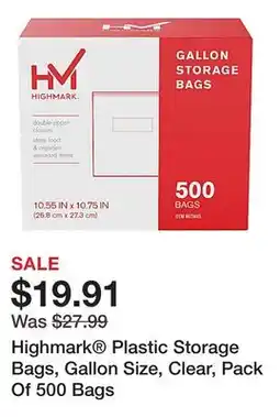 Office Depot Highmark Plastic Storage Bags, Gallon Size, Clear, Pack Of 500 Bags offer