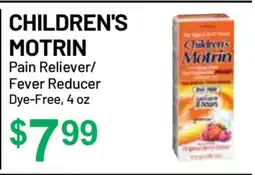 Health Mart CHILDREN'S MOTRIN Pain Reliever/Fever Reducer Dye-Free, 4 oz offer