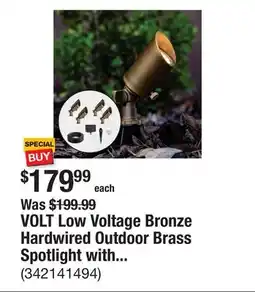 The Home Depot VOLT Low Voltage Bronze Hardwired Outdoor Brass Spotlight with LED Bulb (4-Pack) offer