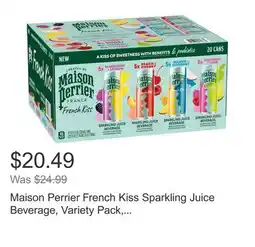 Costco Maison Perrier French Kiss Sparkling Juice Beverage, Variety Pack, 11.15 fl oz, 20-count offer