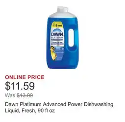 Costco Dawn Platimum Advanced Power Dishwashing Liquid, Fresh, 90 fl oz offer