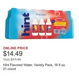 Costco Hint Flavored Water, Variety Pack, 16 fl oz, 21-count offer