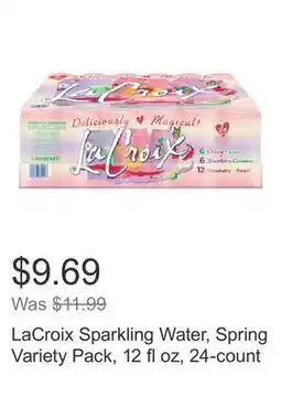 Costco LaCroix Sparkling Water, Spring Variety Pack, 12 fl oz, 24-count offer