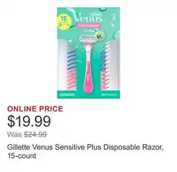 Costco Gillette Venus Sensitive Plus Disposable Razor, 15-count offer