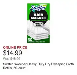 Costco Swiffer Sweeper Heavy Duty Dry Sweeping Cloth Refills, 50-count offer
