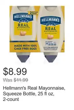 Costco Hellmann's Real Mayonnaise, Squeeze Bottle, 25 fl oz, 2-count offer