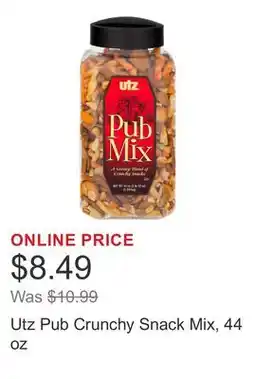 Costco Utz Pub Crunchy Snack Mix, 44 oz offer