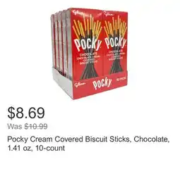 Costco Pocky Cream Covered Biscuit Sticks, Chocolate, 1.41 oz, 10-count offer