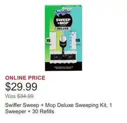 Costco Swiffer Sweep + Mop Deluxe Sweeping Kit, 1 Sweeper + 30 Refills offer