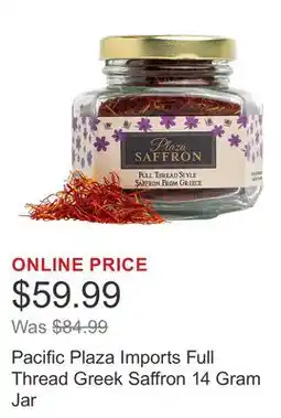 Costco Pacific Plaza Imports Full Thread Greek Saffron 14 Gram Jar offer